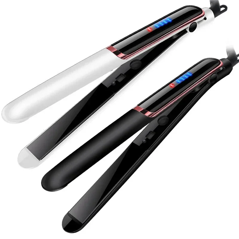 2 In 1 Professional Hair Straightener Flat Irons Straight Curly Hair Ceramic Dual Voltage Curling Irons Negative Ion Hair Curler