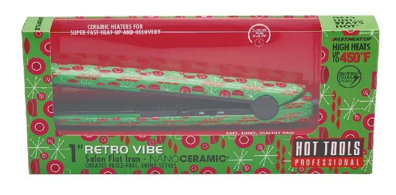 Hot Tools Retro Vibe 1 Inch Nano Ceramic Salon Flat Iron