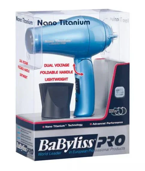 BABYLISS PRO NANO TITANIUM TRAVEL HAIR DRYER