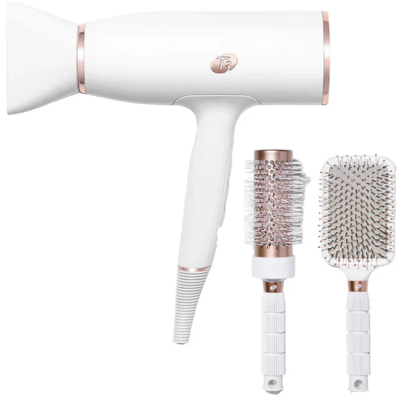 T3 AireLuxe Dryer White Rose Gold with Brushes